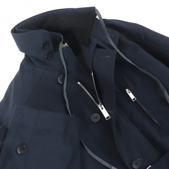 MAISON KITSUNE coat DU02206WQ0005 Outer material: 66% cotton, Outer material: 20% polyurethane, Outer material: 14% nylon, Lining: 100% nylon, Part: 45% acrylic Navy mens S Used Authentic