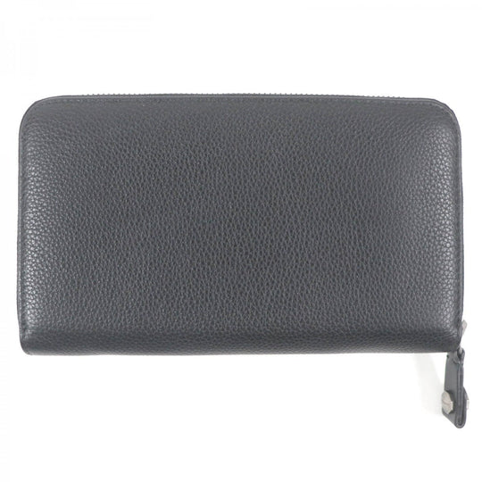 BVLGARI Long Wallet Purse 36968 leather black Octo