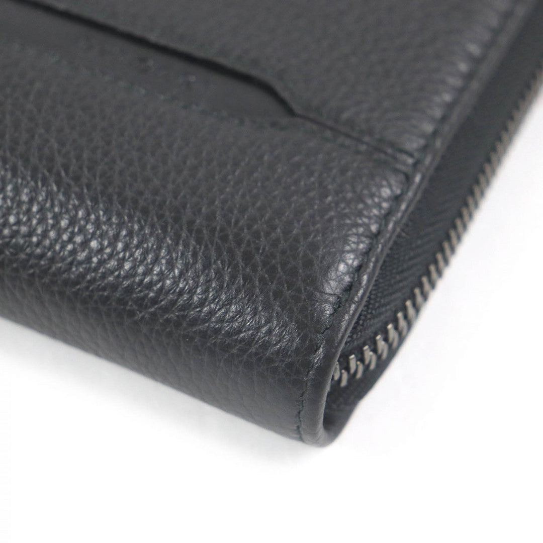 BVLGARI Long Wallet Purse 36968 leather black Octo