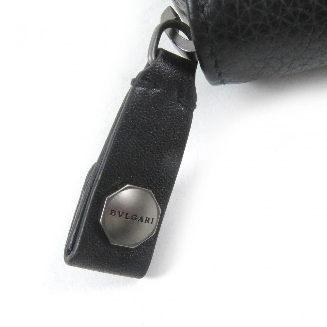 BVLGARI Long Wallet Purse 36968 leather black Octo