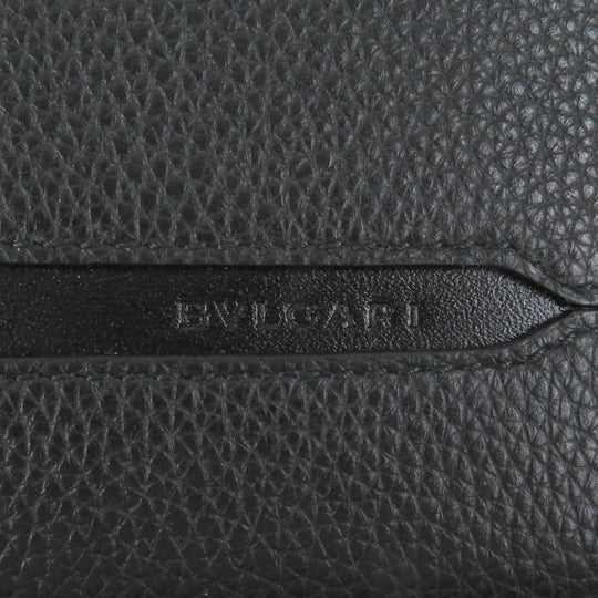 BVLGARI Long Wallet Purse 36968 leather black Octo