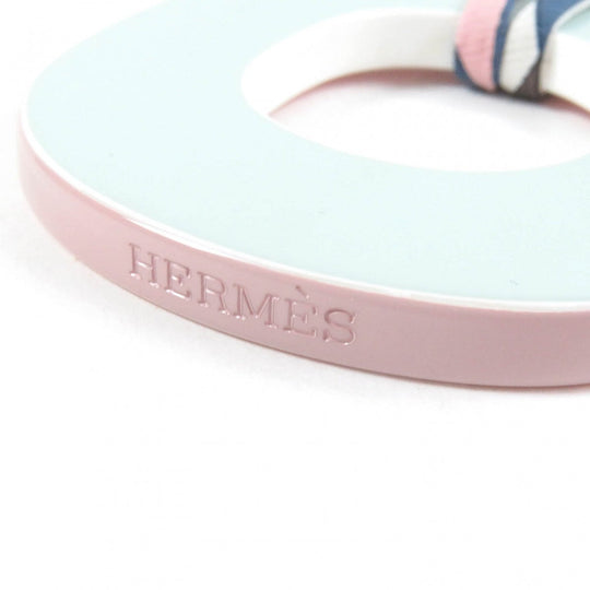HERMES Necklace Main: Buffalo horn, Main: Lacquer wood, Part: Silk pink Ism Pigman mens Used Authentic