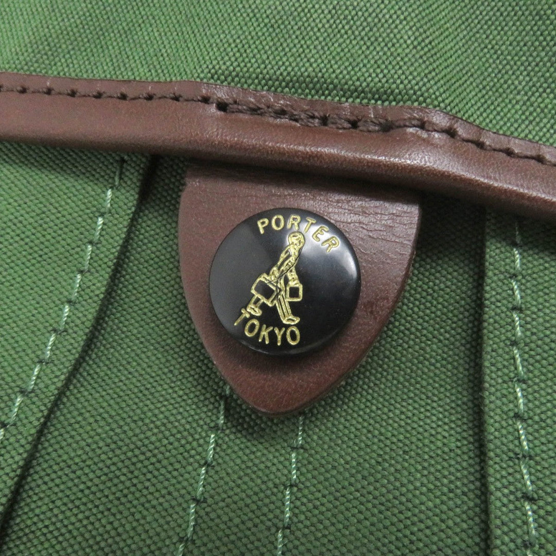 PORTER Shoulder Bag 571-09744 Main: Canvas, Part: Leather green COPPI mens Used Authentic
