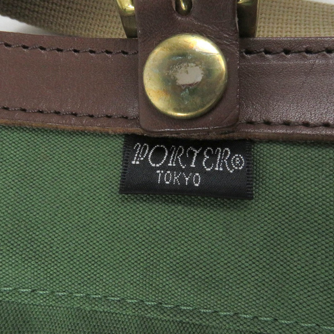 PORTER Shoulder Bag 571-09744 Main: Canvas, Part: Leather green COPPI mens Used Authentic