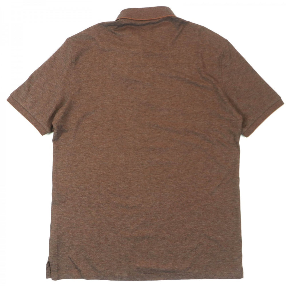 Ermenegildo Zegna Short sleeve polo shirt UR586 Main: 100% cotton Brown mens 52 Used Authentic
