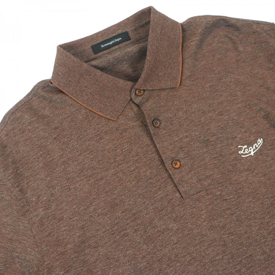 Ermenegildo Zegna Short sleeve polo shirt UR586 Main: 100% cotton Brown mens 52 Used Authentic