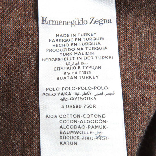 Ermenegildo Zegna Short sleeve polo shirt UR586 Main: 100% cotton Brown mens 52 Used Authentic