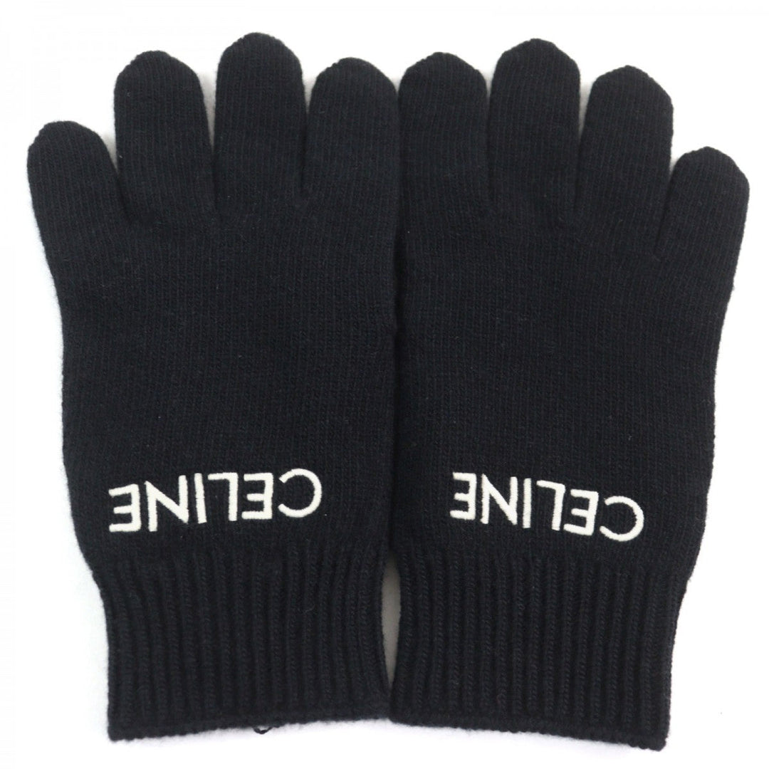 CELINE gloves 2AC55588S Main: 100% wool Black White mens L Used Authentic