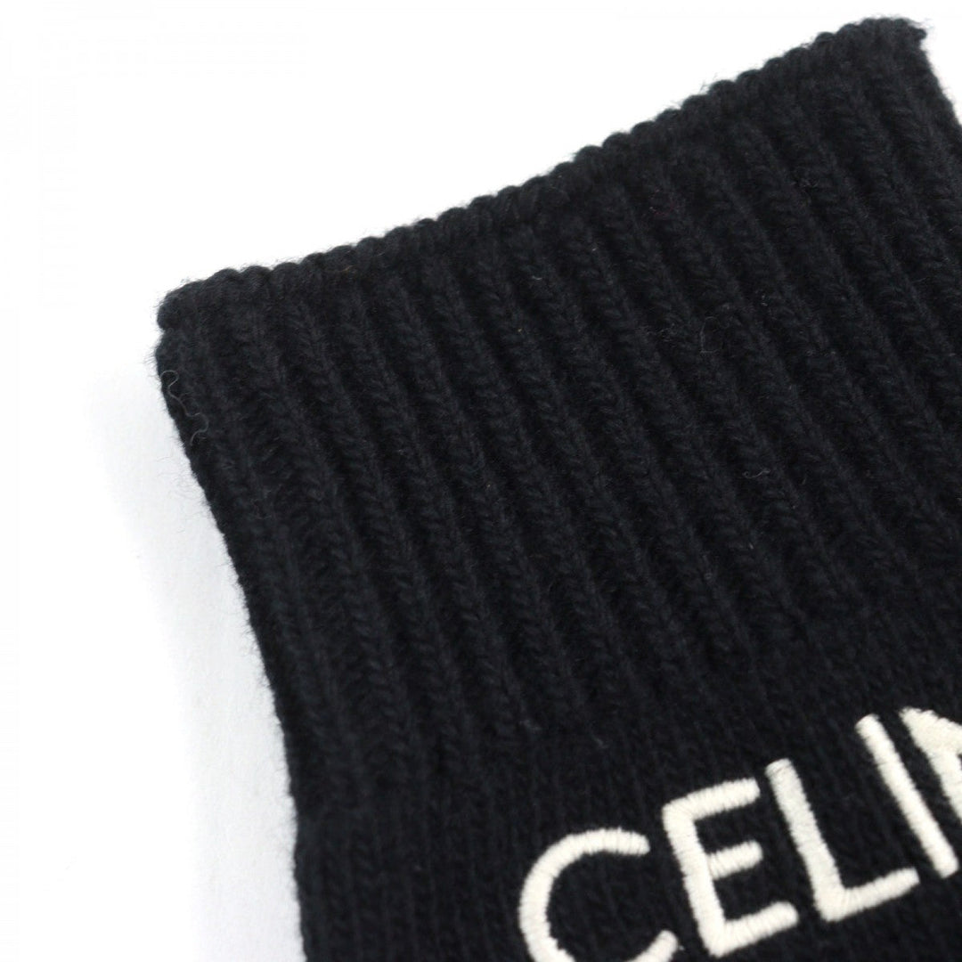 CELINE gloves 2AC55588S Main: 100% wool Black White mens L Used Authentic