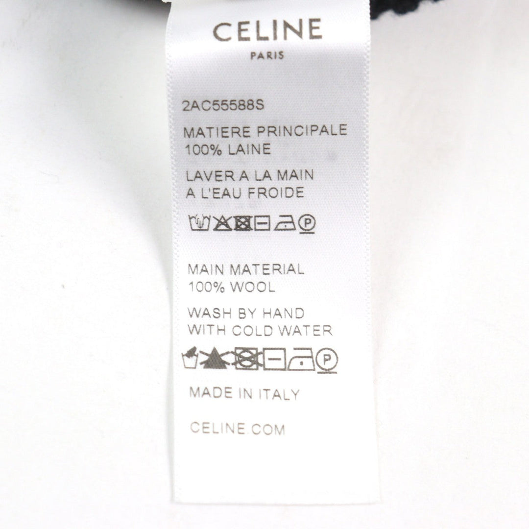 CELINE gloves 2AC55588S Main: 100% wool Black White mens L Used Authentic