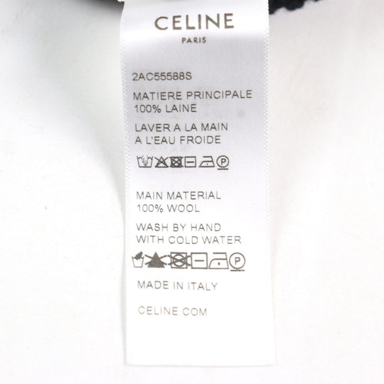 CELINE gloves 2AC55588S Main: 100% wool Black White mens L Used Authentic