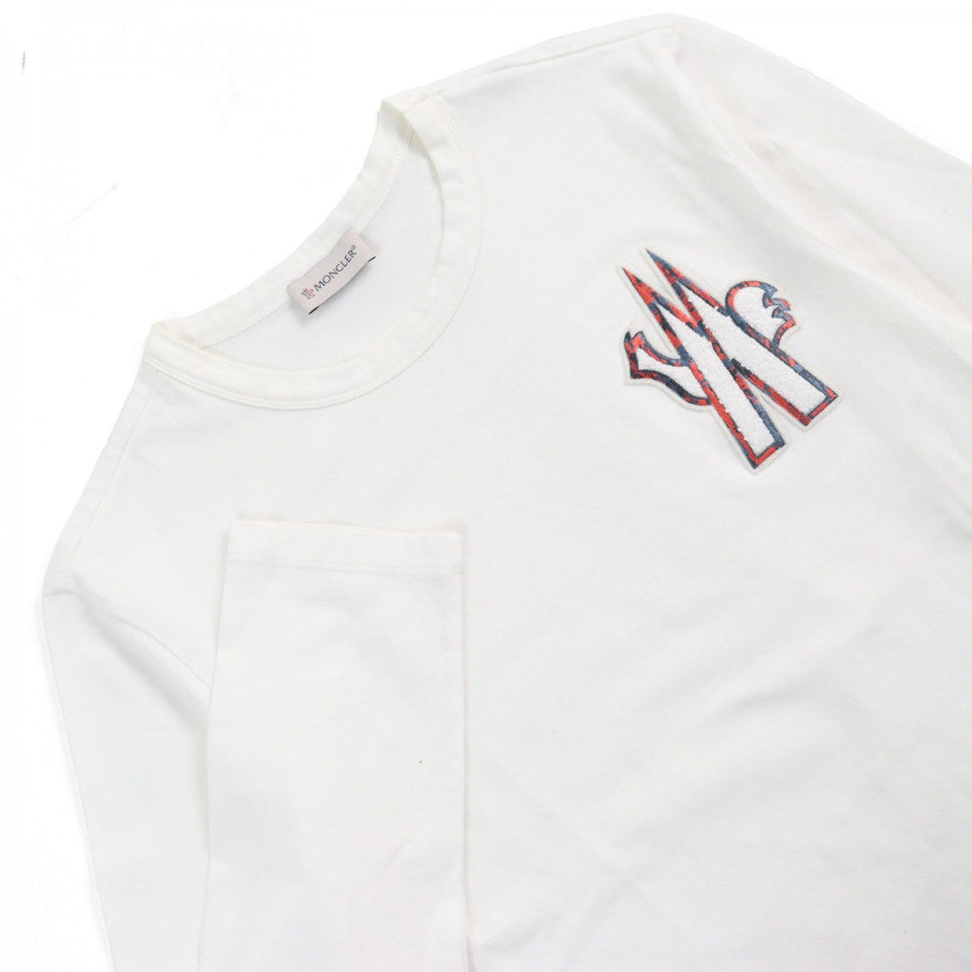 MONCLER Long-sleeved T-shirt F10918D70120 8390T cotton Off-white type MAGLIA T-SHIRT M/LUNGA S