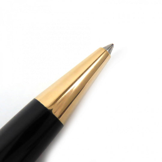 MONTBLANC Ballpoint pen Resin, Gold Plated Black gold Meisterstck Classic mens Used Authentic