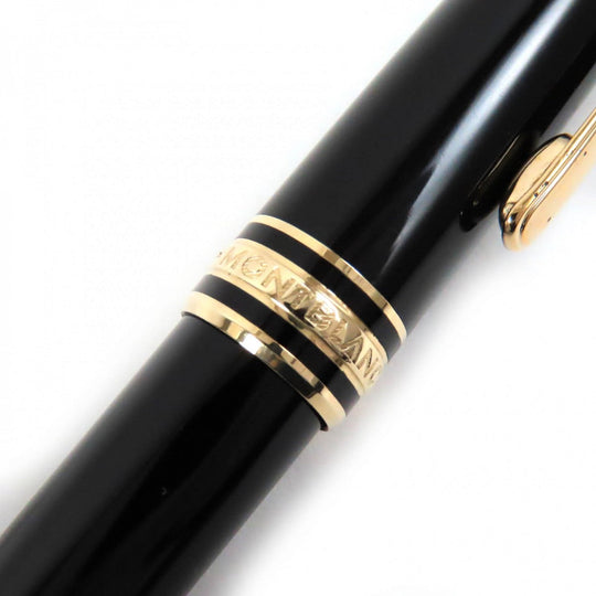 MONTBLANC Ballpoint pen Resin, Gold Plated Black gold Meisterstck Classic mens Used Authentic