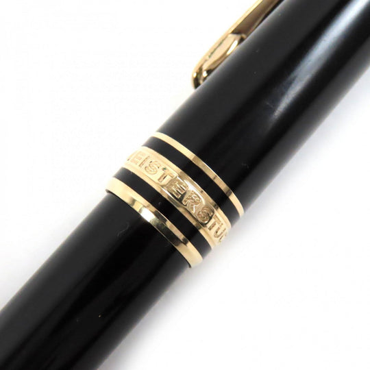 MONTBLANC Ballpoint pen Resin, Gold Plated Black gold Meisterstck Classic mens Used Authentic