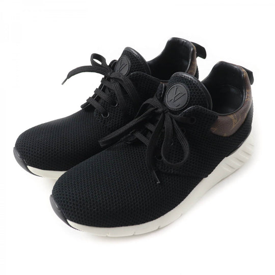 LOUIS VUITTON sneakers Monogram canvas, mesh black Fastlane line mens 6 Used Authentic