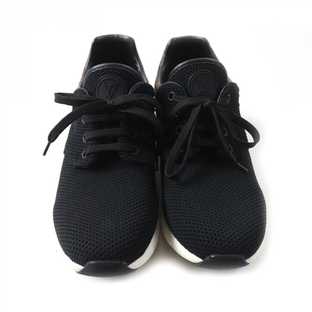 LOUIS VUITTON sneakers Monogram canvas, mesh black Fastlane line mens 6 Used Authentic