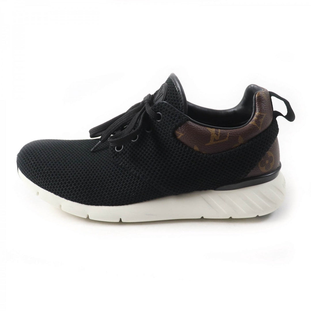 LOUIS VUITTON sneakers Monogram canvas, mesh black Fastlane line mens 6 Used Authentic