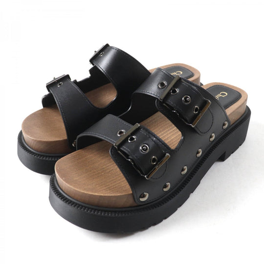 Christian Dior Sandals MD0222 Main: Leather black DIORQUAKE Women 37 Used Authentic
