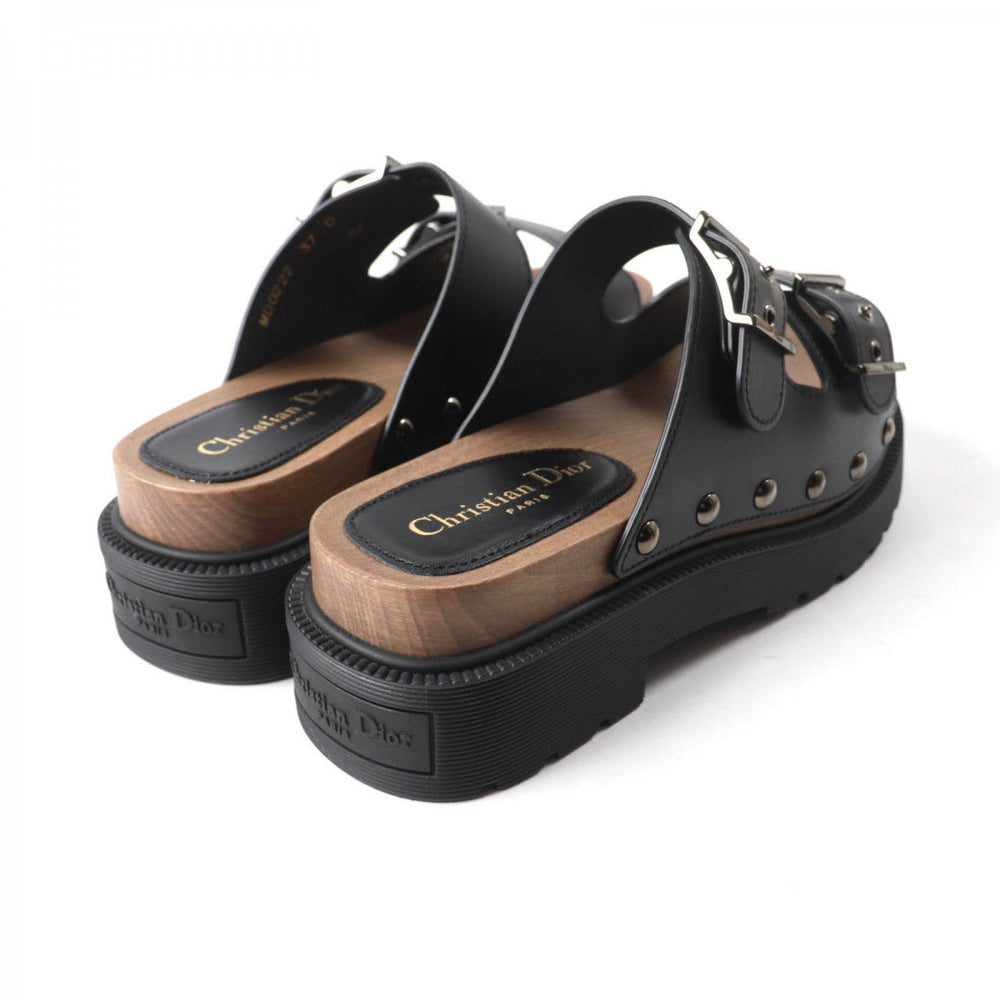 Christian Dior Sandals MD0222 Main: Leather black DIORQUAKE Women 37 Used Authentic