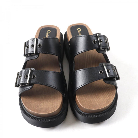 Christian Dior Sandals MD0222 Main: Leather black DIORQUAKE Women 37 Used Authentic