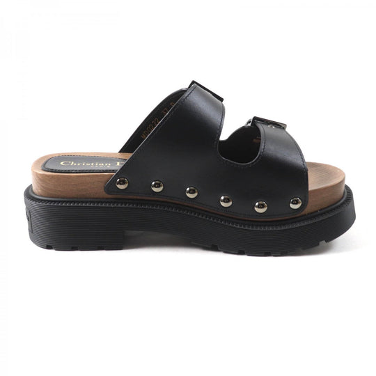 Christian Dior Sandals MD0222 Main: Leather black DIORQUAKE Women 37 Used Authentic