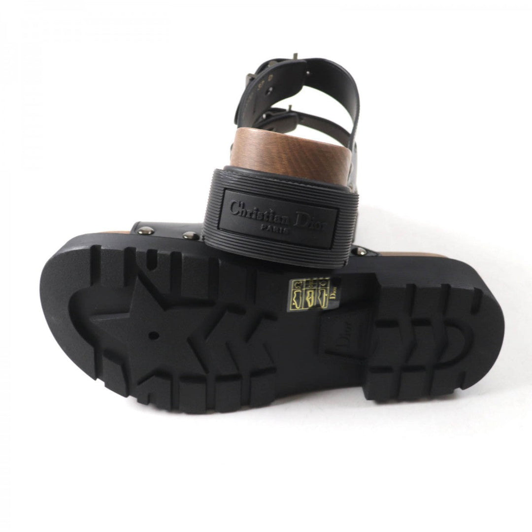 Christian Dior Sandals MD0222 Main: Leather black DIORQUAKE Women 37 Used Authentic