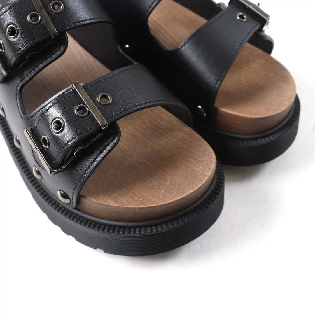 Christian Dior Sandals MD0222 Main: Leather black DIORQUAKE Women 37 Used Authentic