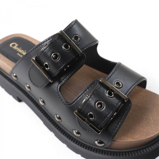 Christian Dior Sandals MD0222 Main: Leather black DIORQUAKE Women 37 Used Authentic