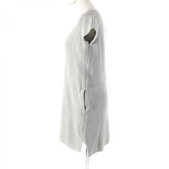 HERMES one piece Main: 80% wool, Main: 20% cashmere gray Women 36 Used Authentic