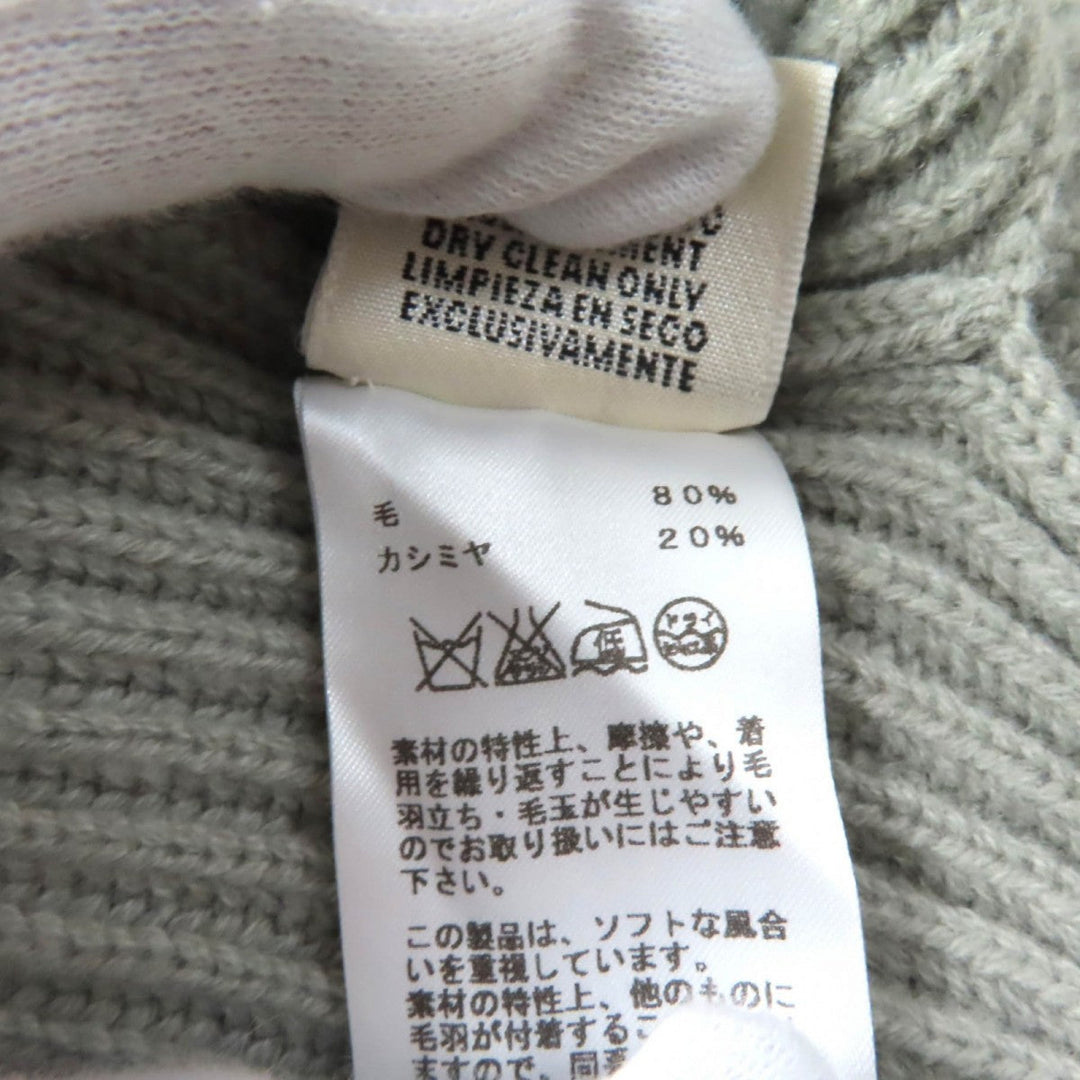 HERMES one piece Main: 80% wool, Main: 20% cashmere gray Women 36 Used Authentic