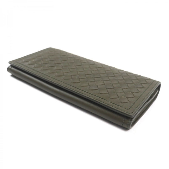 BOTTEGAVENETA Long Wallet Purse Main: Leather khaki mens Used Authentic