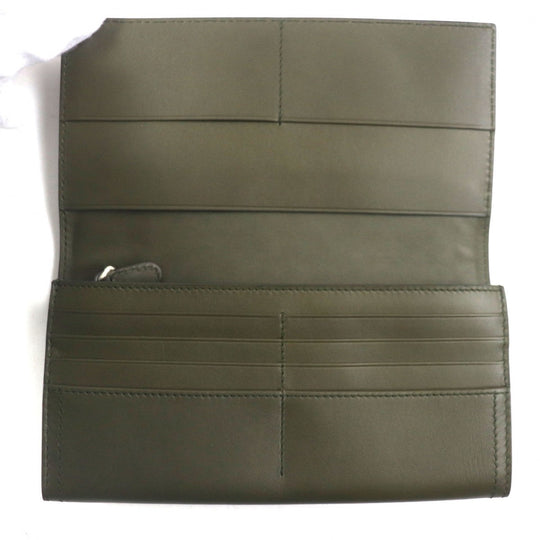 BOTTEGAVENETA Long Wallet Purse Main: Leather khaki mens Used Authentic