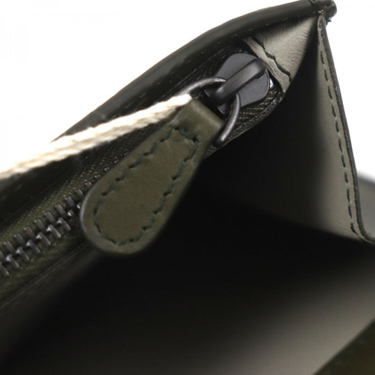 BOTTEGAVENETA Long Wallet Purse Main: Leather khaki mens Used Authentic