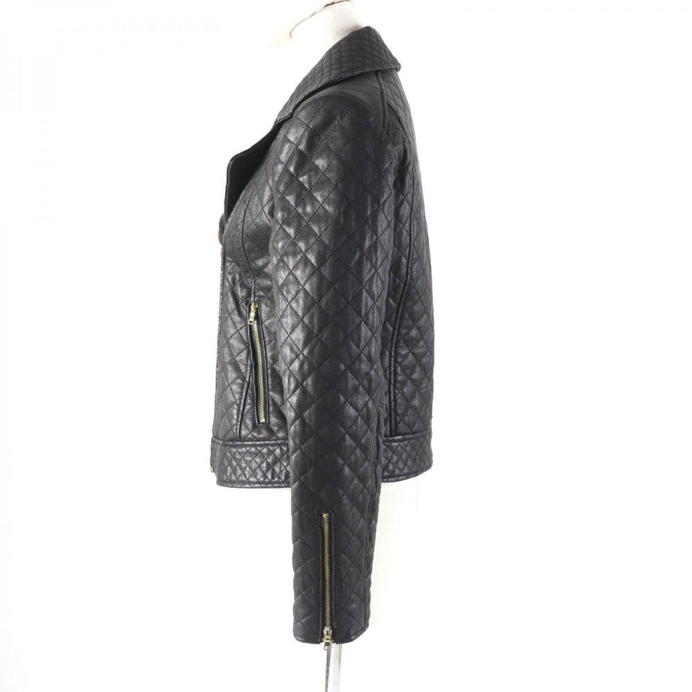 COLE HAAN Riders jacket Outer: goat leather, lining: 100% polyester, padding: 100% polyester black Women S Used Authentic