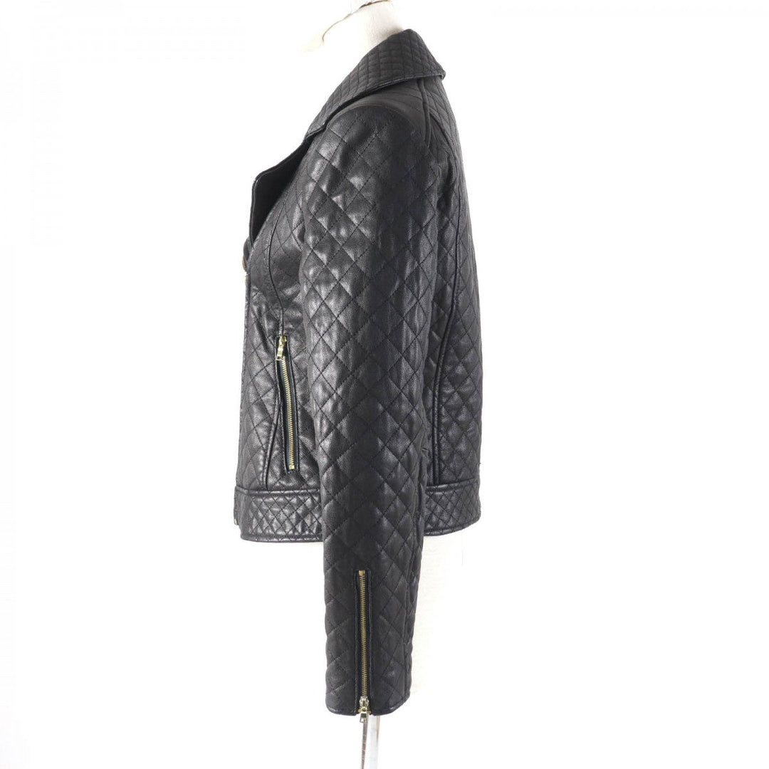 COLE HAAN Riders jacket Outer: goat leather, lining: 100% polyester, padding: 100% polyester black Women S Used Authentic