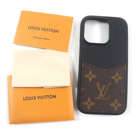 LOUIS VUITTON iPhone case M12551 Monogram canvas calf leather Black monogram Monogram bumper