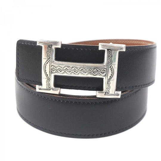 HERMES belt Main: Box calf, Main: Togo, Part: SV925 Black brown mens Used Authentic