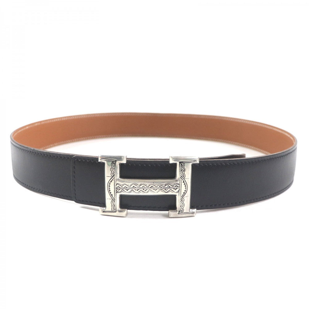 HERMES belt Main: Box calf, Main: Togo, Part: SV925 Black brown mens Used Authentic