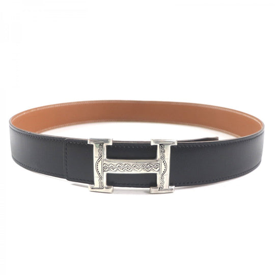 HERMES belt Main: Box calf, Main: Togo, Part: SV925 Black brown mens Used Authentic