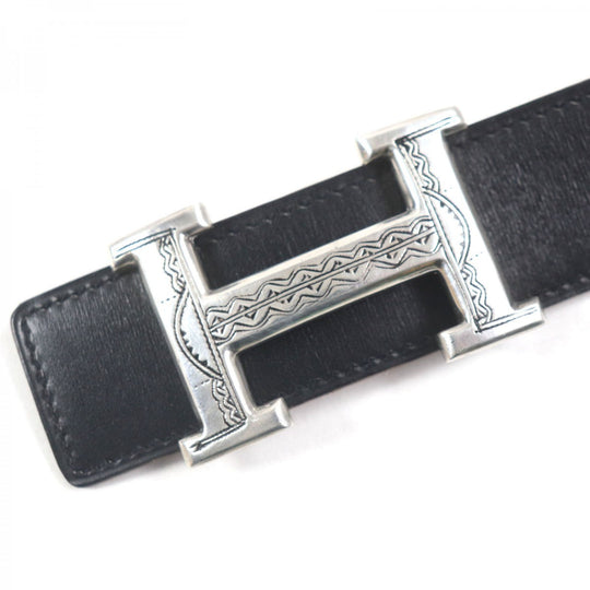 HERMES belt Main: Box calf, Main: Togo, Part: SV925 Black brown mens Used Authentic