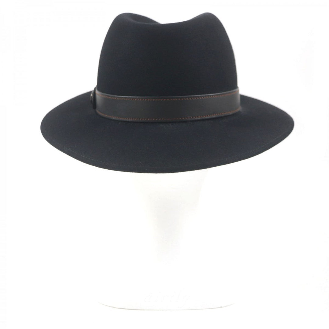 HERMES hat Main: 100% Lapin, Leather parts: Leather black mens Used Authentic