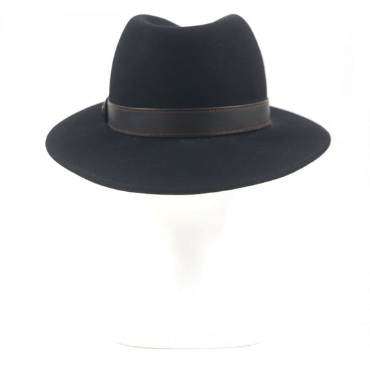 HERMES hat Main: 100% Lapin, Leather parts: Leather black mens Used Authentic