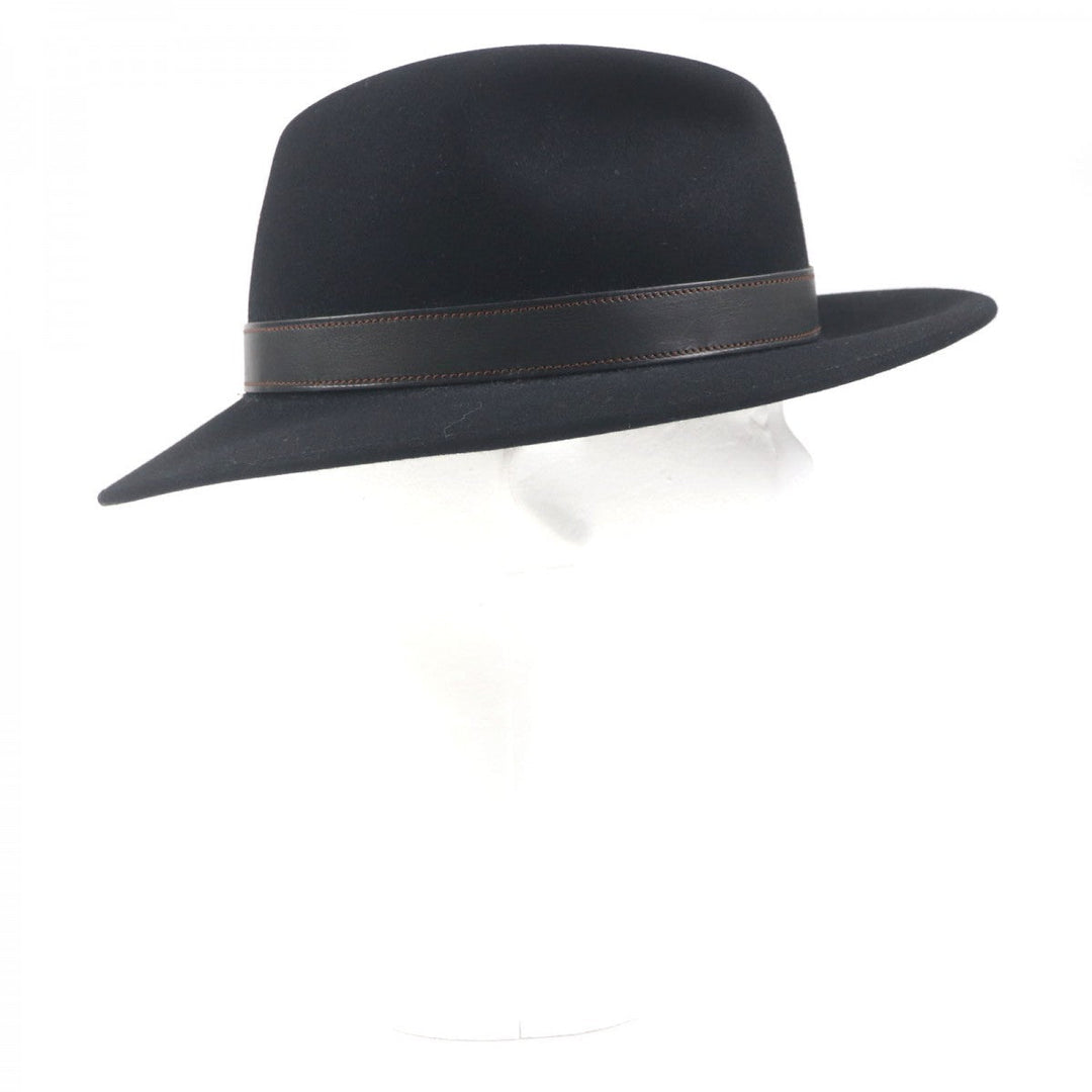 HERMES hat Main: 100% Lapin, Leather parts: Leather black mens Used Authentic