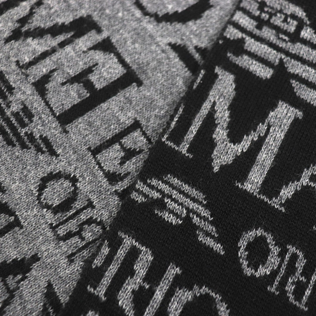EMPORIO ARMANI Scarf Main: 50% wool, Main: 50% acrylic, Main: 35% polyester, Main: 30% wool White black gray mens Used Authentic