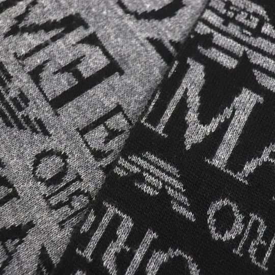 EMPORIO ARMANI Scarf Main: 50% wool, Main: 50% acrylic, Main: 35% polyester, Main: 30% wool White black gray mens Used Authentic