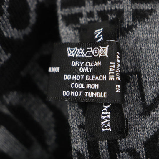 EMPORIO ARMANI Scarf Main: 50% wool, Main: 50% acrylic, Main: 35% polyester, Main: 30% wool White black gray mens Used Authentic