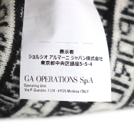 EMPORIO ARMANI Scarf Main: 50% wool, Main: 50% acrylic, Main: 35% polyester, Main: 30% wool White black gray mens Used Authentic