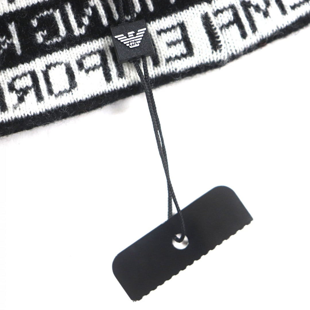 EMPORIO ARMANI Scarf Main: 50% wool, Main: 50% acrylic, Main: 35% polyester, Main: 30% wool White black gray mens Used Authentic