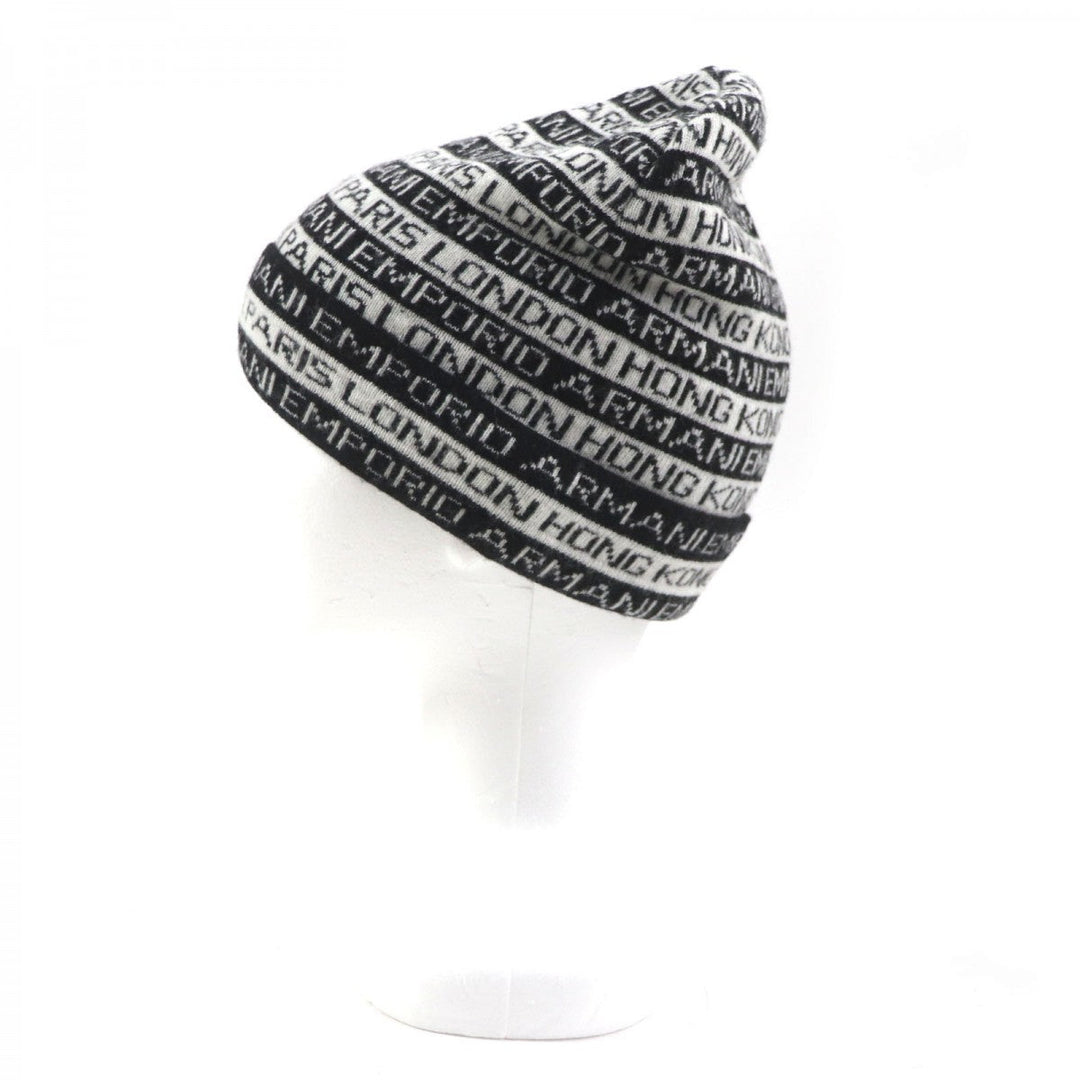 EMPORIO ARMANI Scarf Main: 50% wool, Main: 50% acrylic, Main: 35% polyester, Main: 30% wool White black gray mens Used Authentic